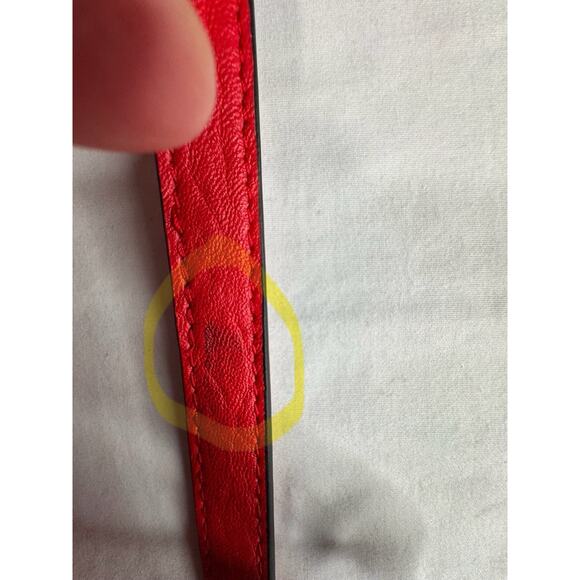 Vince Camuto Red Leather Crossbody Bag Zip Fold Over Adjustable Strap - Picture 12 of 12